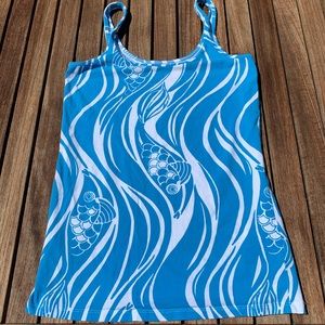 EUC Lilly Pulitzer Tabby Tank White Joe Fish Med